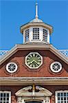 The brick Georgian-style Old Colony House dating from 1741, a National Historic Landmark used in the Steven Spielberg film Amistad, on Washington Square in Newport, Rhode Island, New England, United States of America, North America