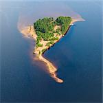 Aerial view of island, Siljan, Dalarna, Sweden