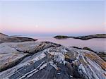 Rocky coast at dusk