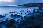 Rocky coast at dusk