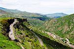 Eurasia, Caucasus region, Armenia, Lori province, winding road at Sanahin