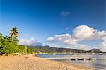 Dominica, Portsmouth. Purple Turtle Beach and Prince Rupert Bay.