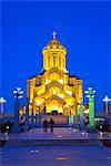 Eurasia, Caucasus region, Georgia, Tbilisi, Tbilisi Sameda Cathedral (Holy Trinity) biggest Orthodox Cathedral in Caucasus