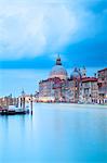 Italy, Veneto, Venice. The Gran Canal and Santa Maria della Salute Church surrounded with Palaces.