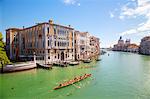 Italy, Veneto, Venice. During the Vongalonga rowing boat Festival on the Gran Canal.