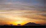 Kenya, Amboseli National Park. Sunset over Amboseli National Park.
