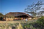 Kenya, Amboseli, Tortilis Camp. The family room at Tortilis Camp.