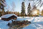 Arctic Circle, Lapland, Scandinavia, Sweden, Lulea, Gamelstad, open air museum, farmyard, Unesco World Heritage site