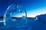 Arctic Circle, Lapland, Scandinavia, Sweden, Kiruna, Ice Hotel, ice sculpture