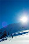 Europe, Switzerland, Valais, ski touring near Martigny at col de la Forclaz