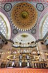 Interior view of the Suleymaniye Mosque, Istanbul, Turkey