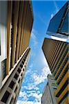 View between Skyscrapers to sky,Santos Place on right, Brisbane, Queensland, Australia