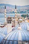 New Mosque (Yeni Cami) seen from Suleymaniye Mosque, Istanbul, Turkey, Europe