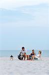 Family on beach