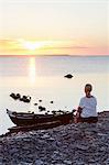 Woman looking at sunset