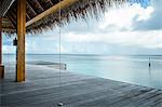 Jetty in the early morning, The Maldives, Indian Ocean, Asia