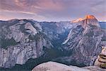 Last light on Half Dome above Yosemite Valley, Yosemite National Park, UNESCO World Heritage Site, California, United States of America, North America