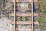 Top view of old metal railway background