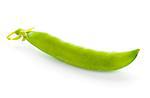 Fresh Sweet Green Pea Pod Isolated on the White Background