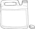 Outlined open generic plastic laundry detergent container