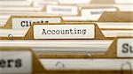 Accounting Concept. Word on Folder Register of Card Index. Selective Focus.