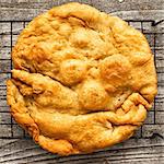 close up of rustic italian deep fried pizza fritta dough