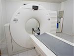 Hi-tech MRI scanner machine in a hospital operating room