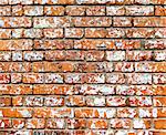 Grungy brick wall texture with remains of torn posters