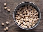 close up of rustic dried chickpea garbanzo bean