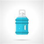 Flat color style vector icon for full bottle of potable water on white background.
