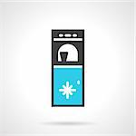 Flat color design vector icon for water cooler with refrigerator on white background.