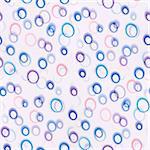Abstract seamless pattern with watercolor circles  in doodle style.