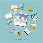 Flat design modern vector illustration concept of online education - eps10