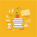 Flat design modern vector illustration concept of  education, study, training with books - eps 10
