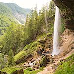 Beautiful natural landscape under Pericnik waterfall in Vrata Valley in Triglav National Park in Julian Alps, Slovenia.