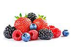 Big Pile of Fresh Berries Isolated on the White Background