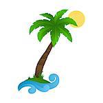 Illustration of palm tree on a white background