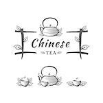 Chinese tea vector logo template. Label for package. Plus additional elements for the logo.
