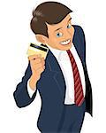 Vector illustration of a businessman with plastic card