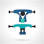 Flat color vector icon for longboard suspension parts. Design element for business and website.