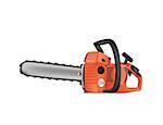Chainsaw tool orange illustration in vector format
