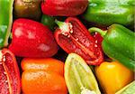 Fresh colorful bell peppers closeup