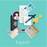 payroll salary accounting payment wages money calculator icon symbol vector