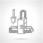 Manufacturing equipment. Conveyor element with belt. Flat line style vector icon. Elements of web design for business.