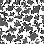 Funny ghost seamless pattern isolated on white. Vecor illustration