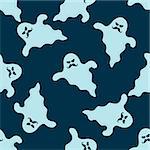 Funny ghost seamless pattern. Halloween characters. Vecor illustration