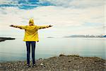 Woman contemplating a beautiful landscape