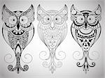 Vector Owls, Tattoo Style
