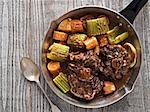 close up of rustic british oxtail stew