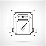 Counter box for measuring electricity power, gas or water. Domestic and industrial appliances. Flat thin line vector icon. Single element of web design for site or mobile app.